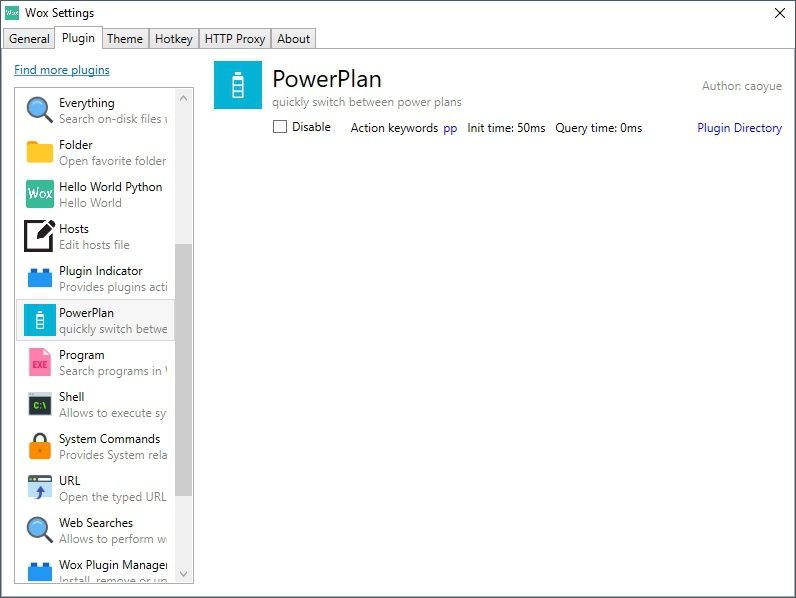 Плагин PowerPlan позволяет быстро переключать профили питания: производительность или экономия батареи.