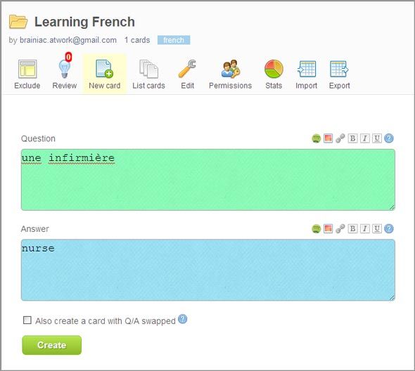 Интерфейс MemoTutor: создание набора карточек и визуальные подсказки