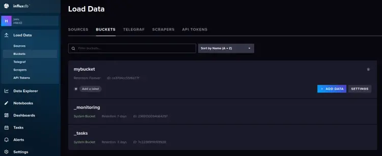 Проверка buckets в UI