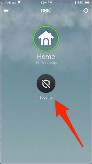 Экран управления режимами охраны в приложении Nest