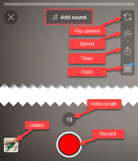 Параметры записи Shorts: звук, скорость, таймер и т.д.