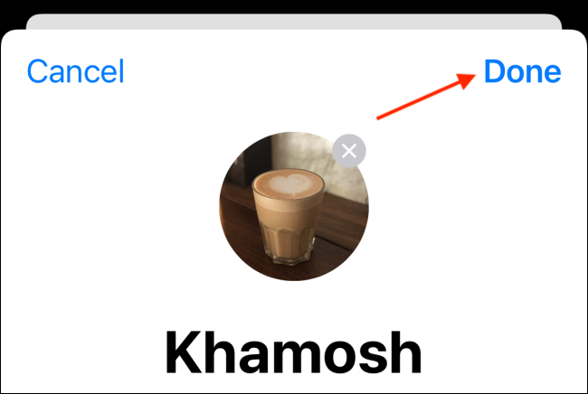Tap Done to Save Photo