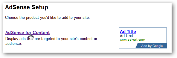 Выбор типа рекламного блока