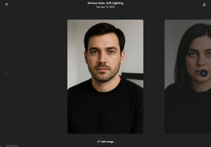 Интерфейс библиотеки с заголовком изображения и кнопкой редактирования.