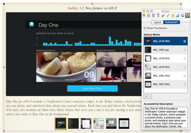 Пример галереи с миниатюрами