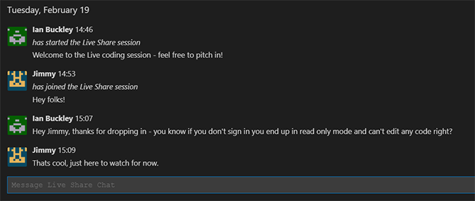 A read-only guest called Jimmy joins the chat