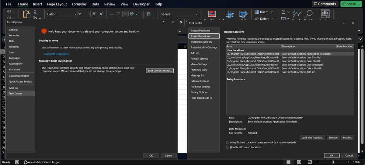 Автоматический запуск шаблона Excel