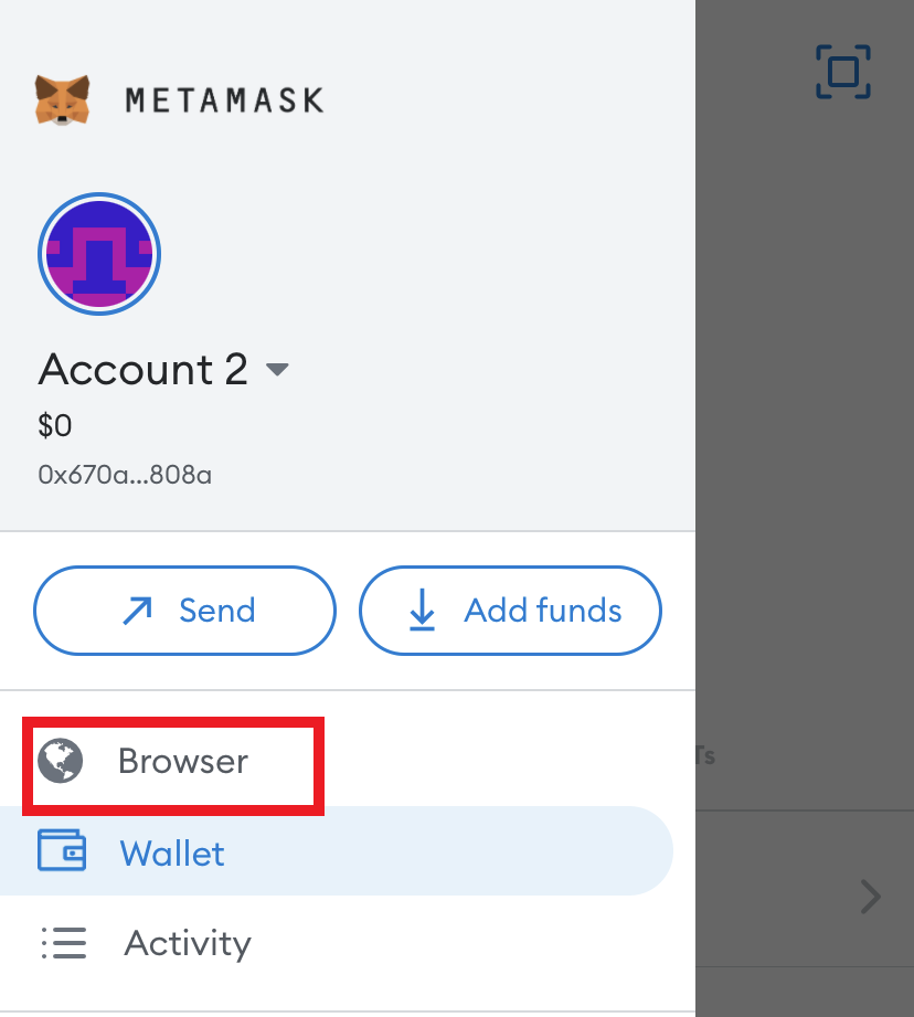 Кнопка Browser выделена в левом меню.
