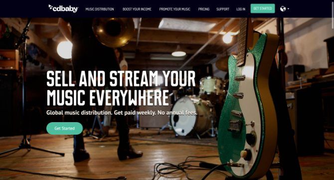 CD Baby music distribution header