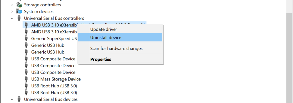 Удаление USB Host Controller