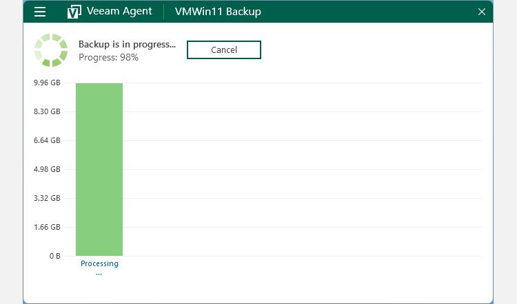Veeam Agent Backup Progress