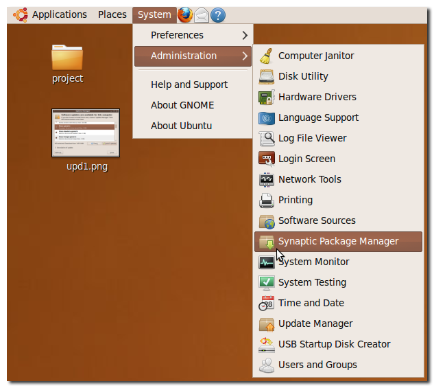 Synaptic: результат поиска linux-generic с колонкой «Installed Version»