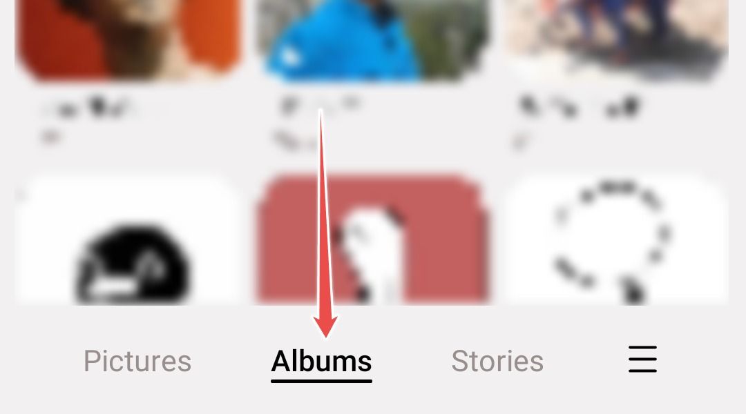 Albums tab in Samsung Gallery