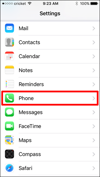Параметры звонков в Настройках iOS
