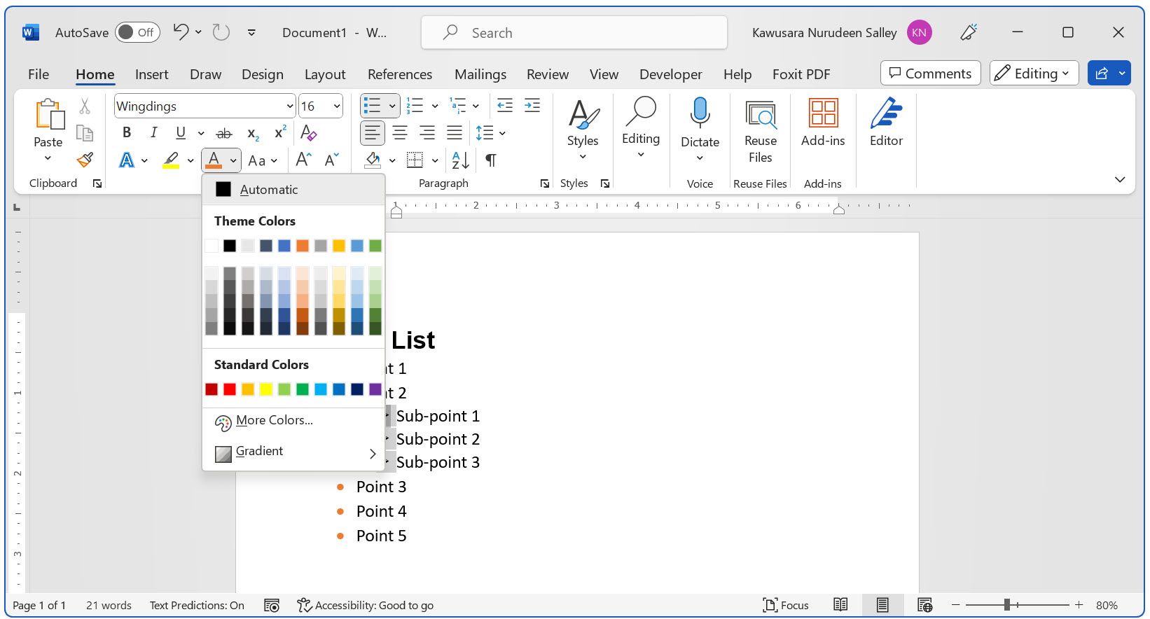 Выберите цвет для подмаркеров