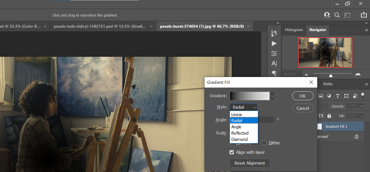 Стиль Radial — художник
