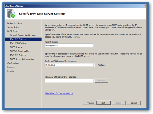 Ввод IP адреса DNS сервера — не используйте 127.0.0.1 для клиентов