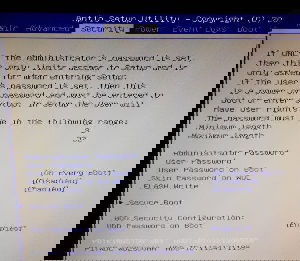 Защитить диск паролем через BIOS/UEFI