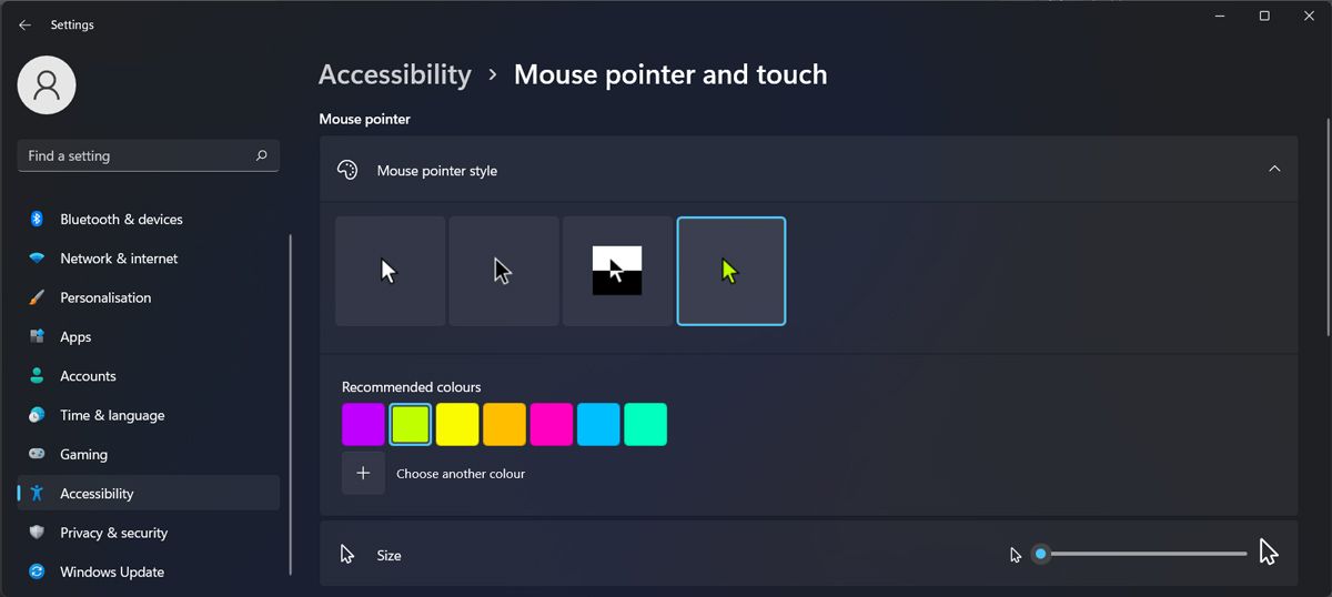 Настройки указателя мыши в Windows