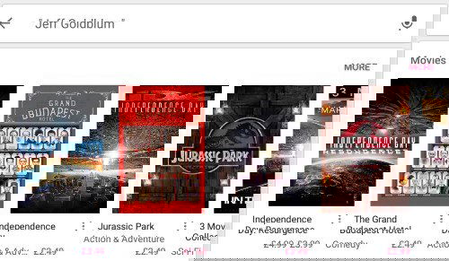 Информационная карточка актёра и песни в Google Play Movies