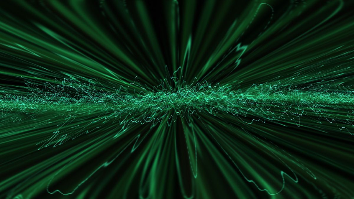A screenshot of the original Geiss music visualizer.