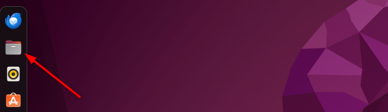 Рабочий стол Ubuntu с панелью приложений на доке.