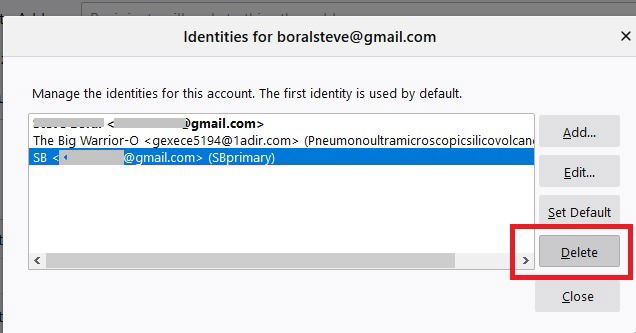 Удаление идентичности