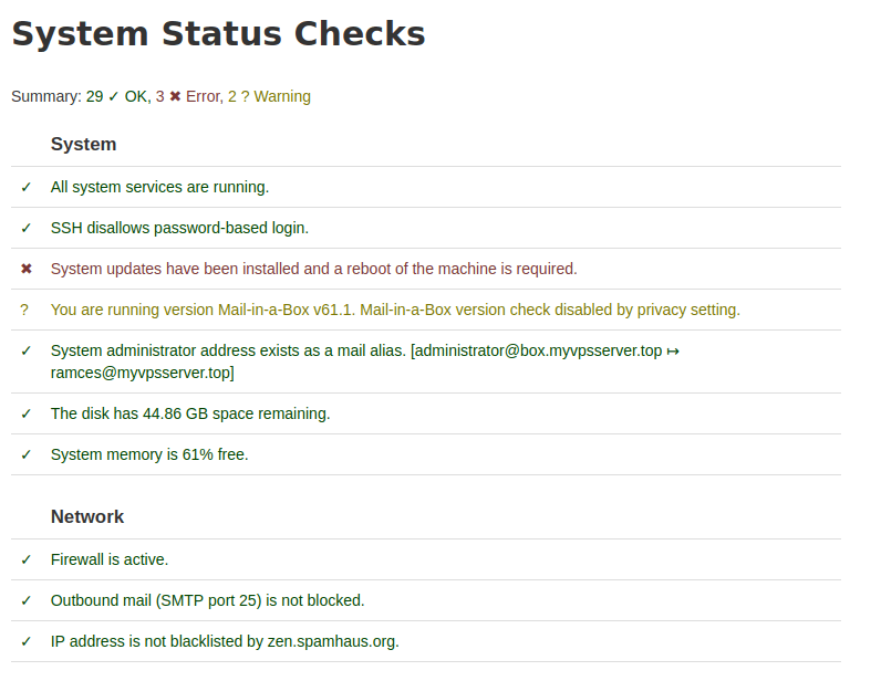 Скриншот текущего состояния сервера.