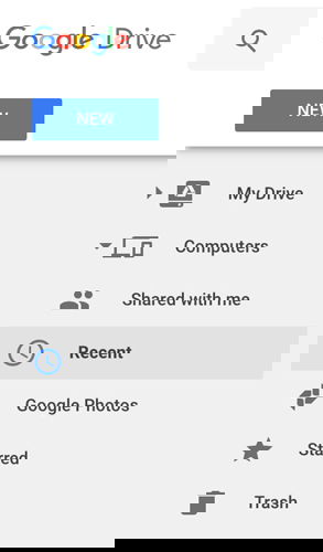 Вкладка 'Недавние' в Google Drive с сортировкой по дате