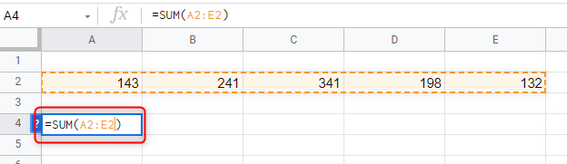 Функция SUM для строки