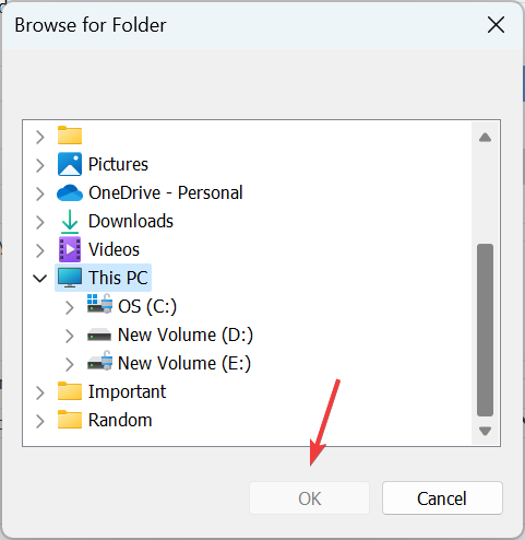 выбор папки windows.old