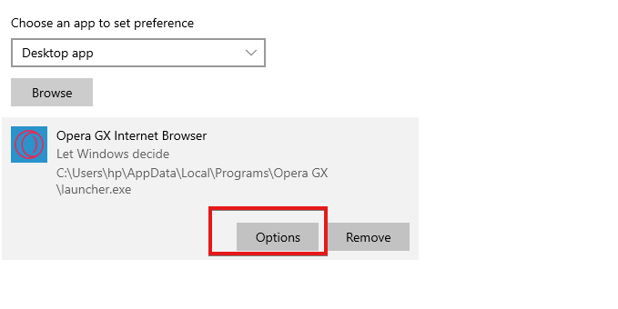 Список приложений для назначения предпочтительного графического процессора