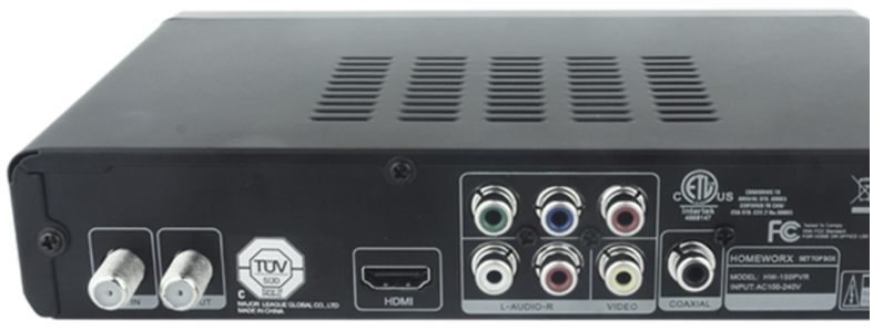 Mediasonic HomeWorx PVR HW-150 Back Input/Output Ports