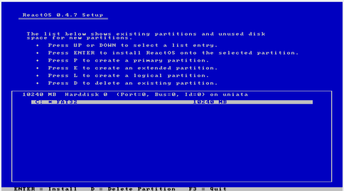 reactos review install4 disk
