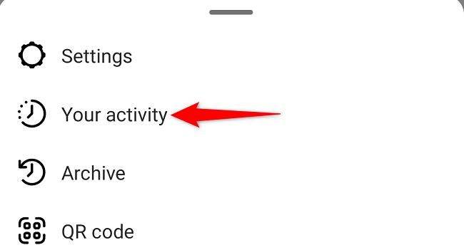 Выберите пункт «Ваша активность» в меню.