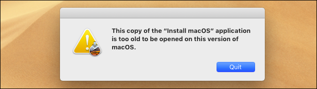 Предупреждение о несовместимости установщика High Sierra на Mojave