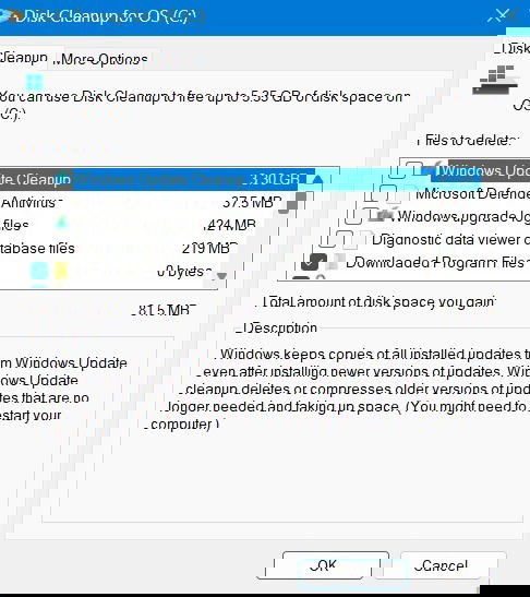 Выбор диска для очистки временных файлов