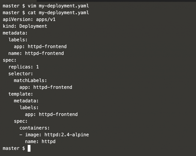 Файл my-deployment.yaml — пример манифеста Deployment