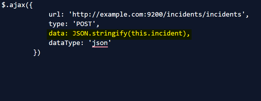Иллюстрация сериализации объекта в JSON перед отправкой AJAX