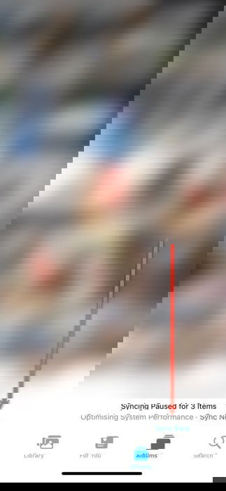 Ios Photos Sync Now Button Highlighted