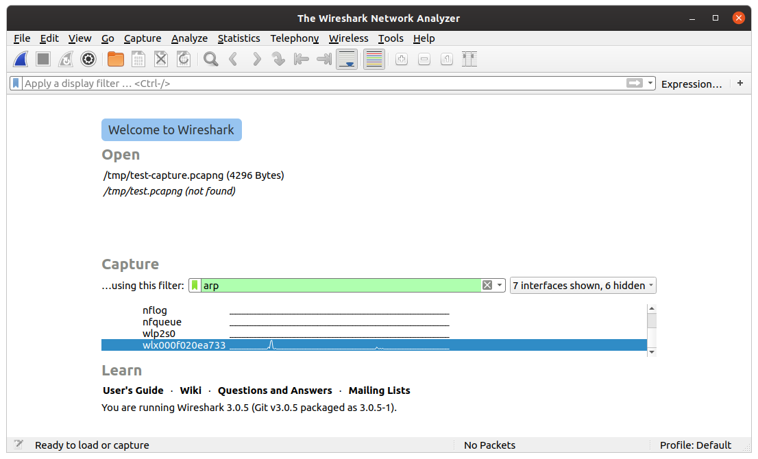 using capture filters in Wireshark