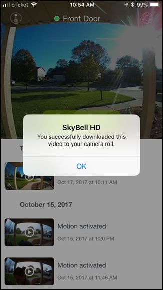 Подтверждение сохранения видео в Фото на iPhone