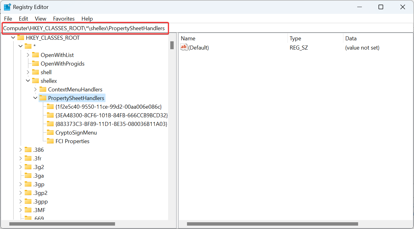 Путь реестра для восстановления вкладки 'Сведения'