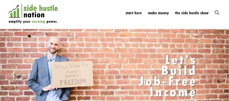 Скриншот главной страницы сайта SideHustleNation