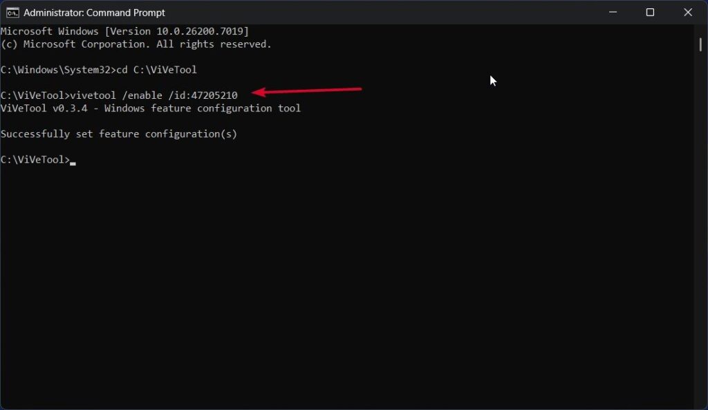 Включение нового Пуска через ViVeTool