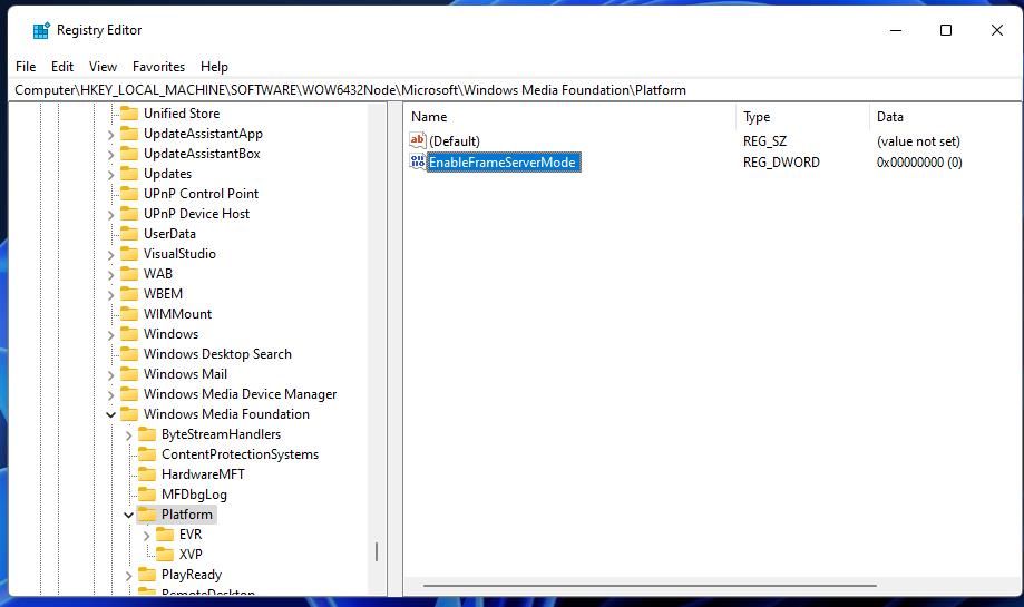 Ветка Platform реестра