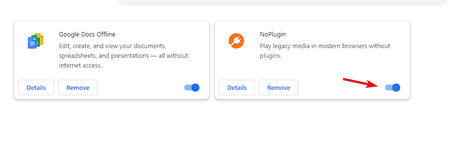 Пример отключения расширения в Chrome
