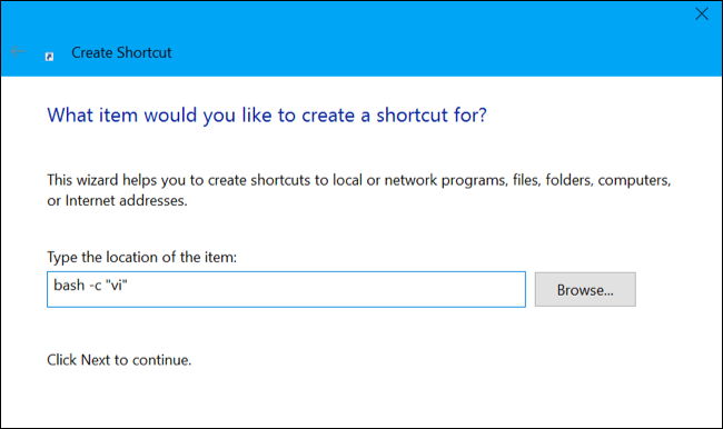 Создание ярлыка на рабочем столе для запуска vi через bash -c