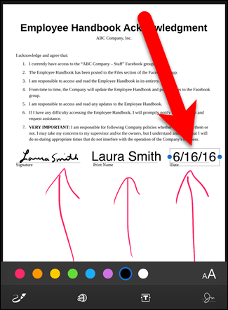 Добавлена дата в документ