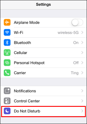 Экран настроек iOS: раздел Не беспокоить